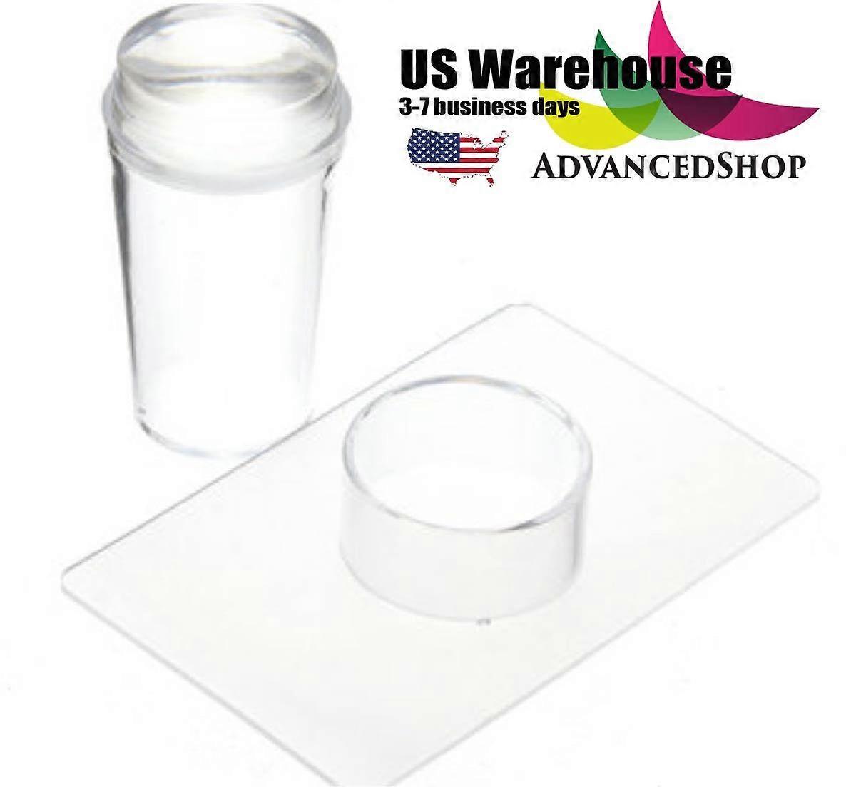Transparent Silicone Nail Art Stamper with Cap and Scraper for Precise Polish Transfer