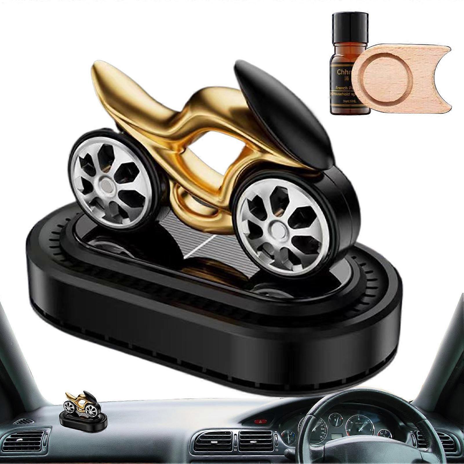 Solar Powered Car Air Freshener Aromatherapy Diffuser with Rotating Odor Neutralizing Design