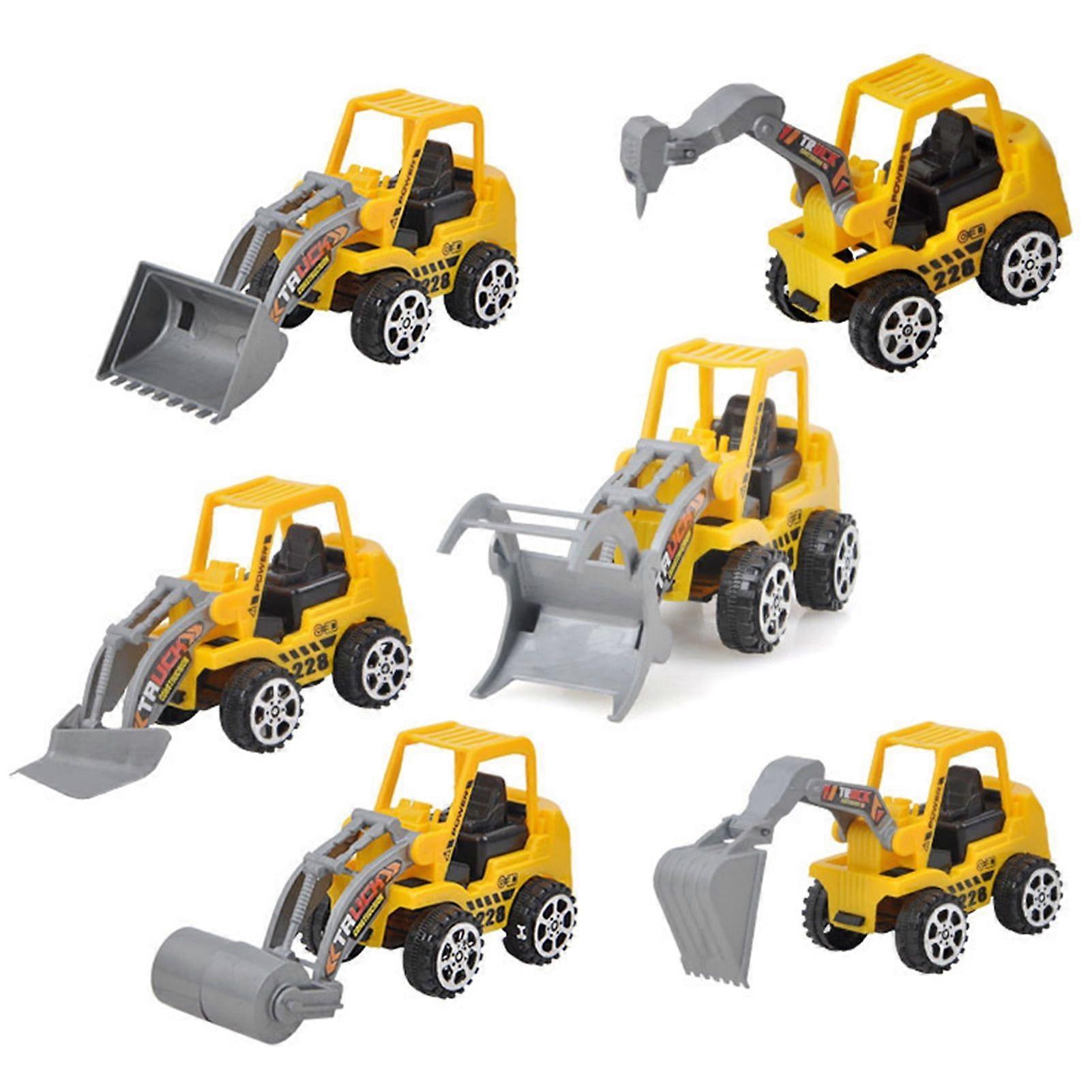 6Pcs Simulation Excavator Engineering Vehicle Model Kid Toy Car Collection Gift
