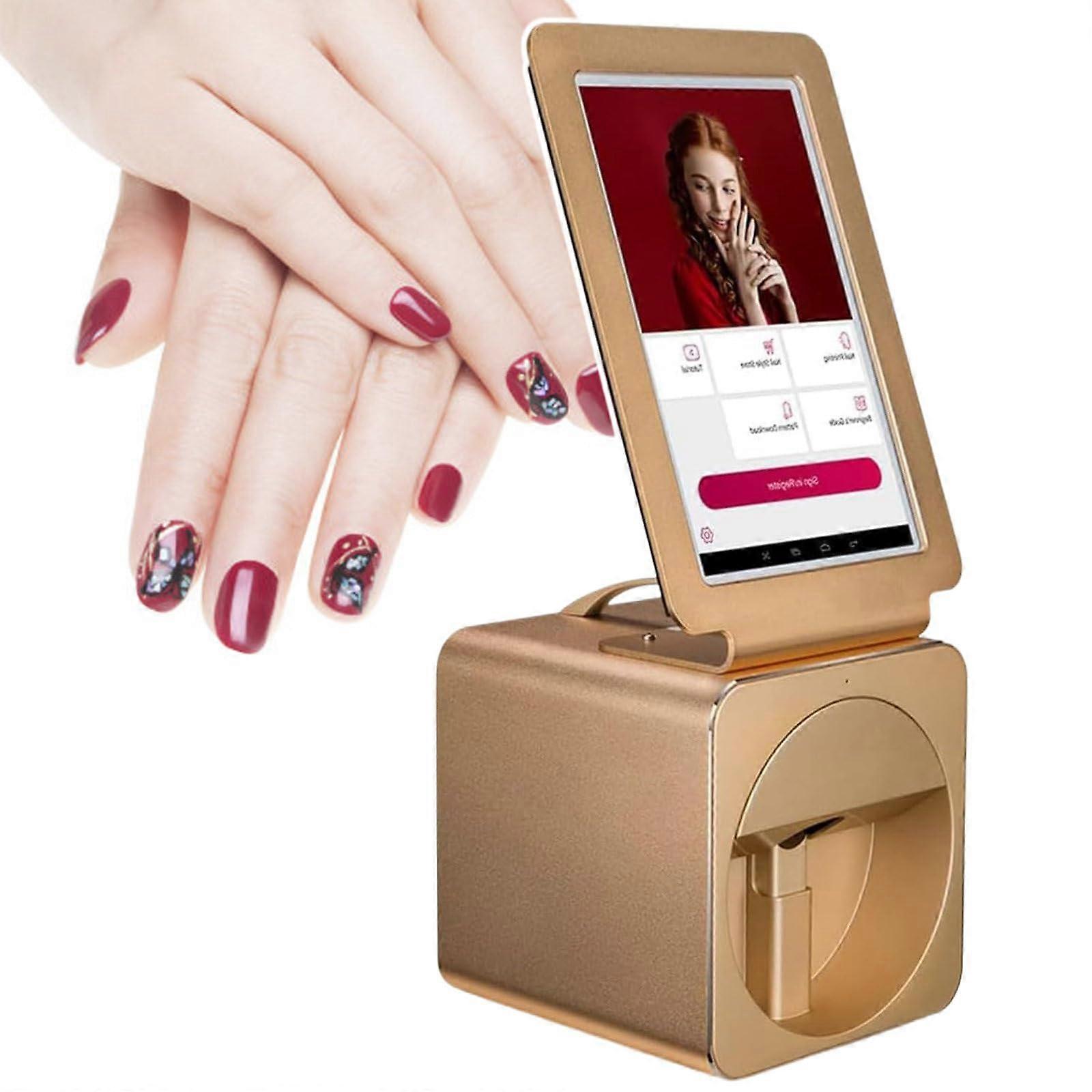 Nail Art Printer with 10.1' Touch Screen,  Definition Custom Designs, Smart Edge Detection, Gold