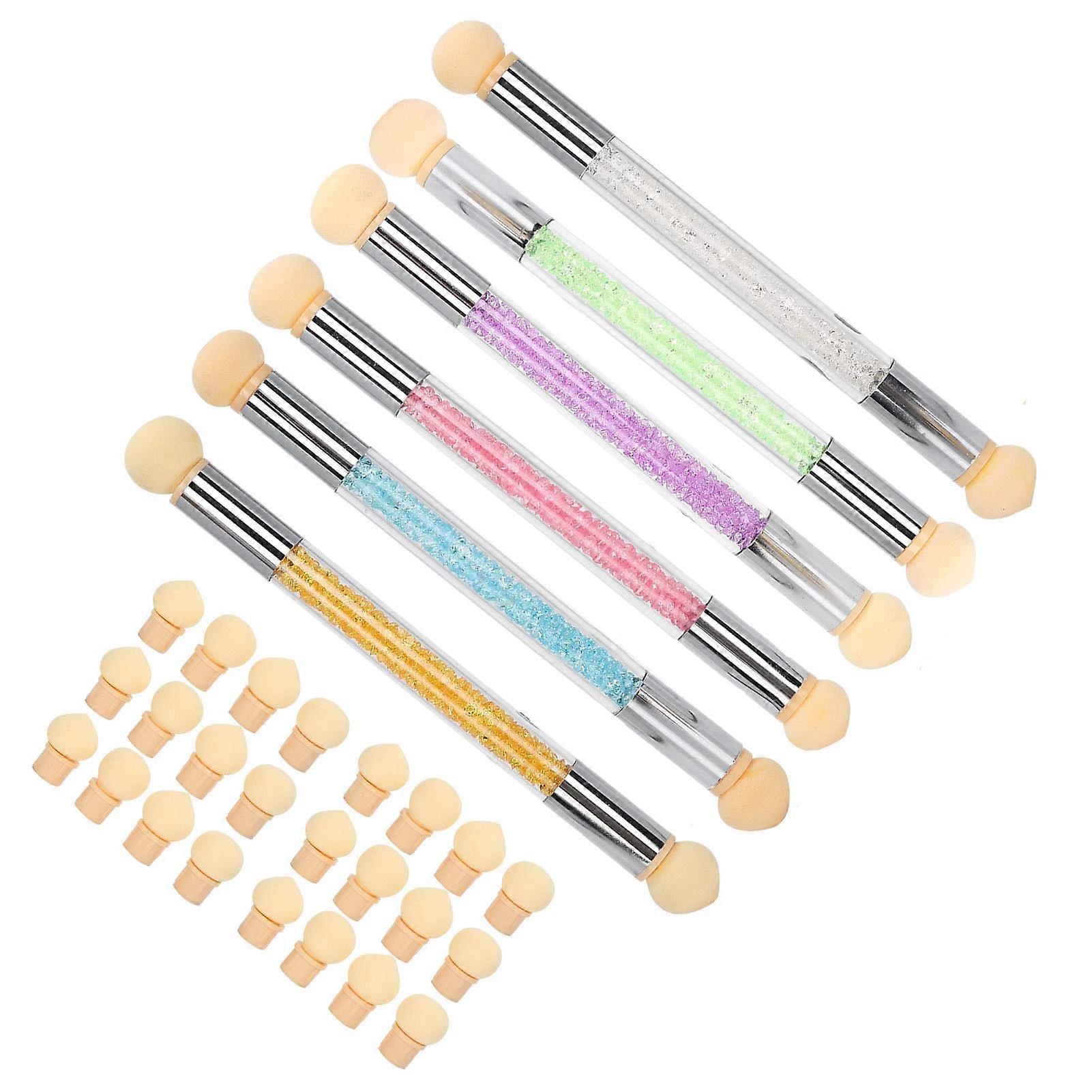 Nail Art Sponge Brush for Smooth Gradient Application, Dual Head Reusable Ombre Nail Tool Set