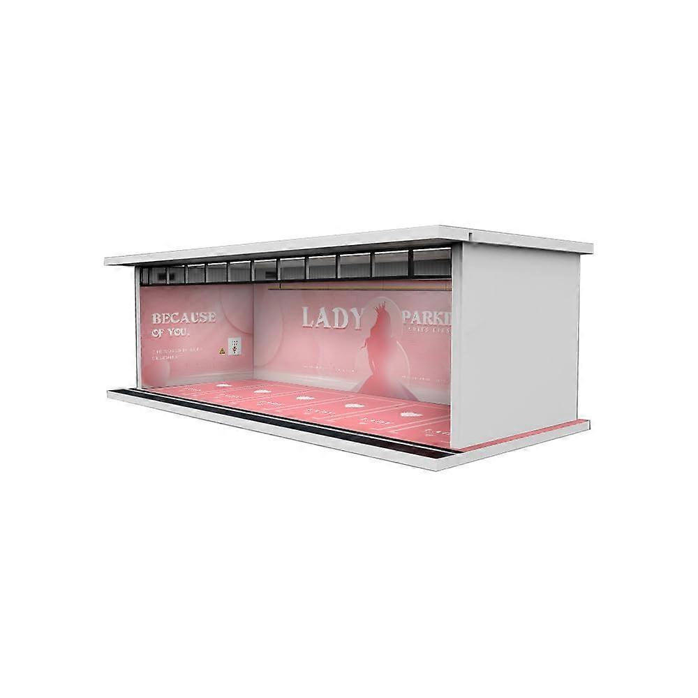 1:64 Scale Car Display Case with LED Parking Lot Scene and 6 Spaces VMD017