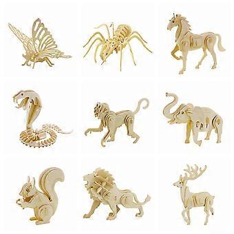 3D Elephant Jigsaw Wooden Puzzles Educational Toy for Kids 1Set