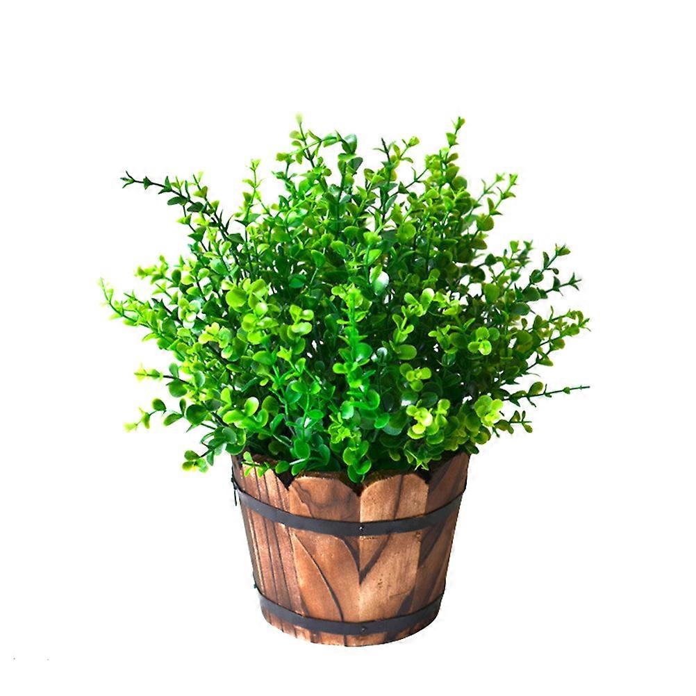 Artificial Plastic Green Plant Simulation for Decoration 5Pcs Set
