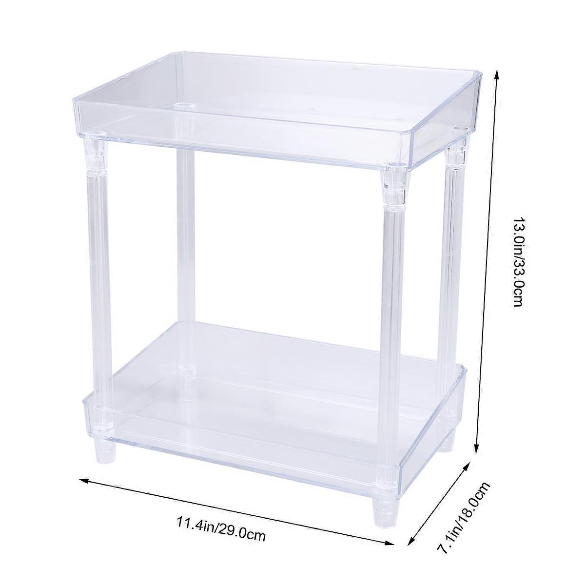 Transparent Plastic Storage Shelves Bathroom Two Layer Rack for Storage Use