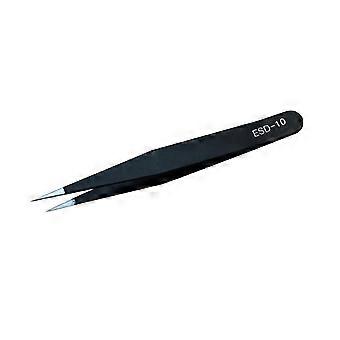 Black Stainless Steel Eyelash Tweezers with Curved Clip Design for Precise and Comfortable Application