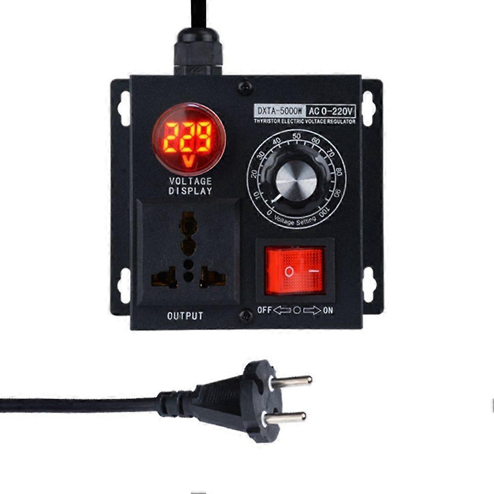 Variable Voltage Regulator 5000W Speed Temperature Light Voltage Uelatic Pressure Controller EU Plug