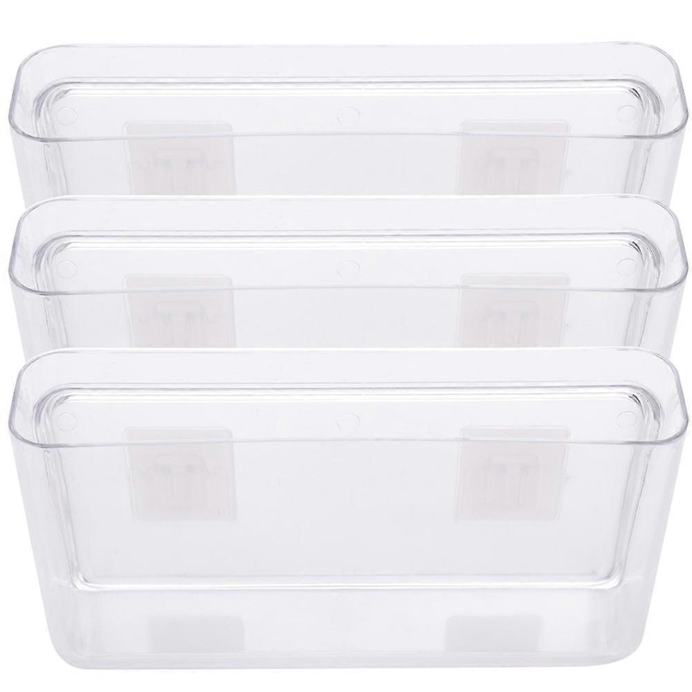 Wall Mounted Phone Holder Plastic Storage Bin for Storage Use 3Pcs