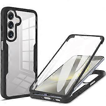 Case for Samsung Galaxy A26 5G, Slim Shockproof Clear TPU Cover with Builtin Screen Guard and Rugged Bumper – QB Black