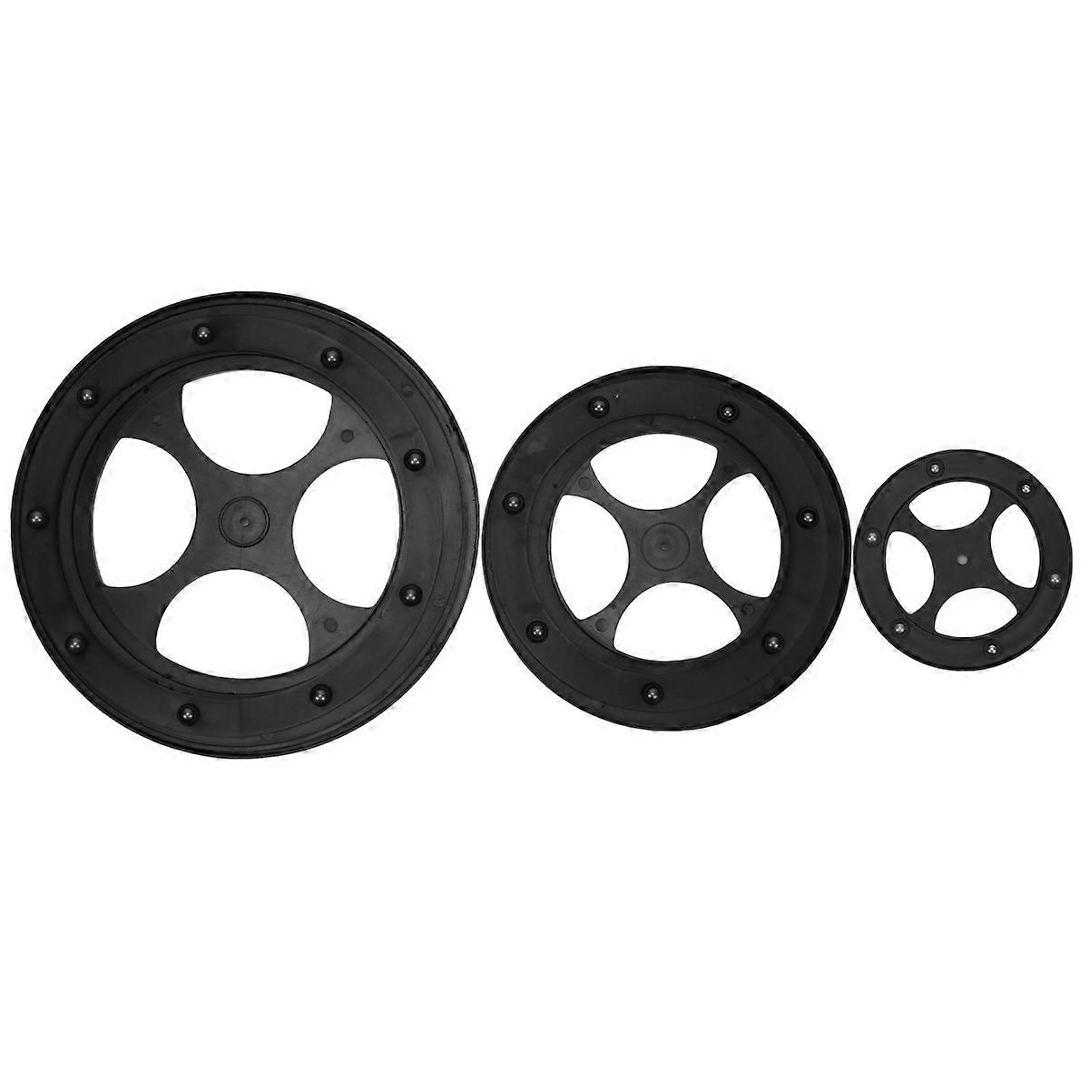 Plastic Turntable Ring for Turntable Use 3Pcs Set Black Color