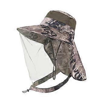 Men Sun Protection Fishing Hat Wide Brim UPF50+ Insect Repellent