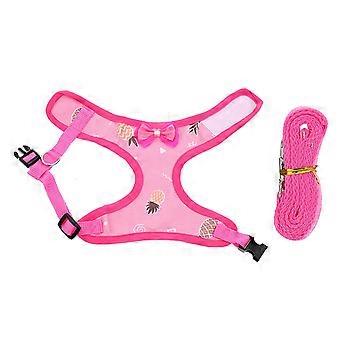 Hen Leash Pet Hen Harness for Outdoor Walking 1Set Pink Cloth Durable