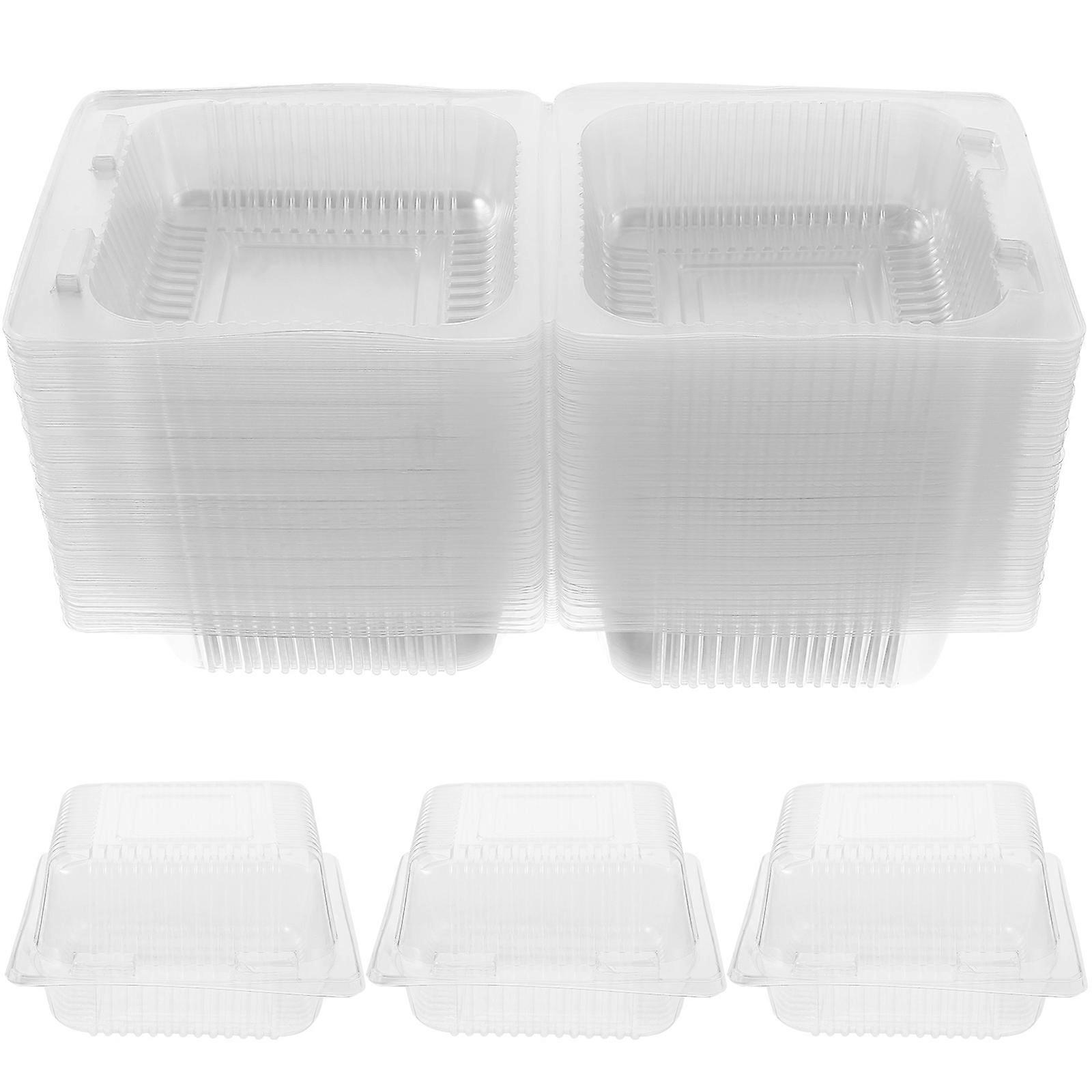 Transparent Plastic Baking Box for Storage 100Pcs Leak-Proof Cake Boxes