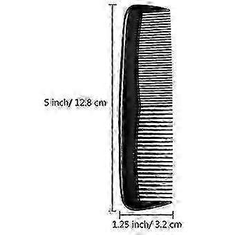 12 Pieces Hair Combs Set Pocket for Women and Men, Fine Dressing Comb,Plastic (Black)