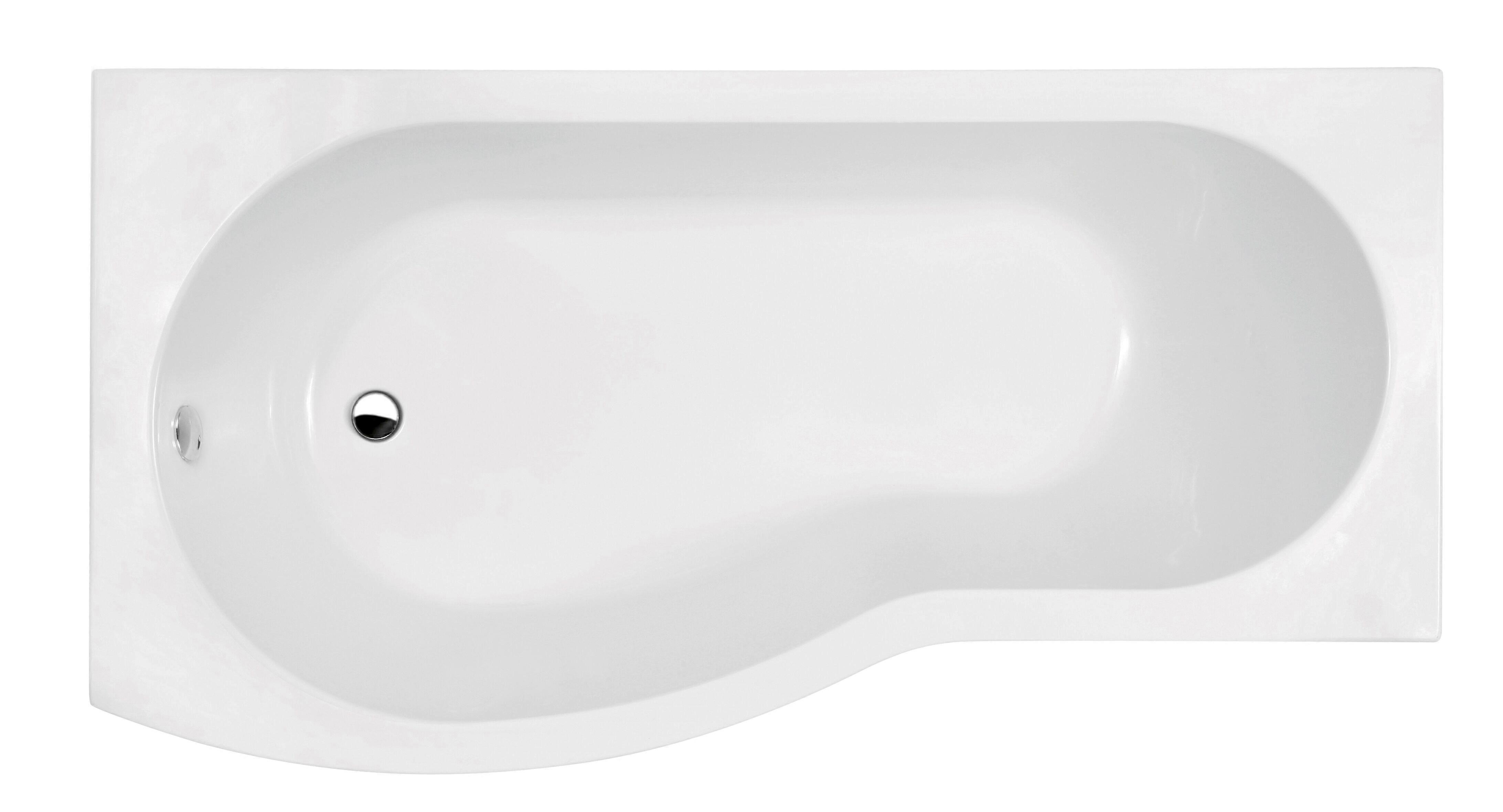 1700 B shaped shower bath L/H