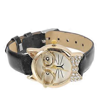 Relógio de pulso engraçado gato decor relógio de lazer relógio engraçado menina relógio de presente menina relógio de pulso elegante