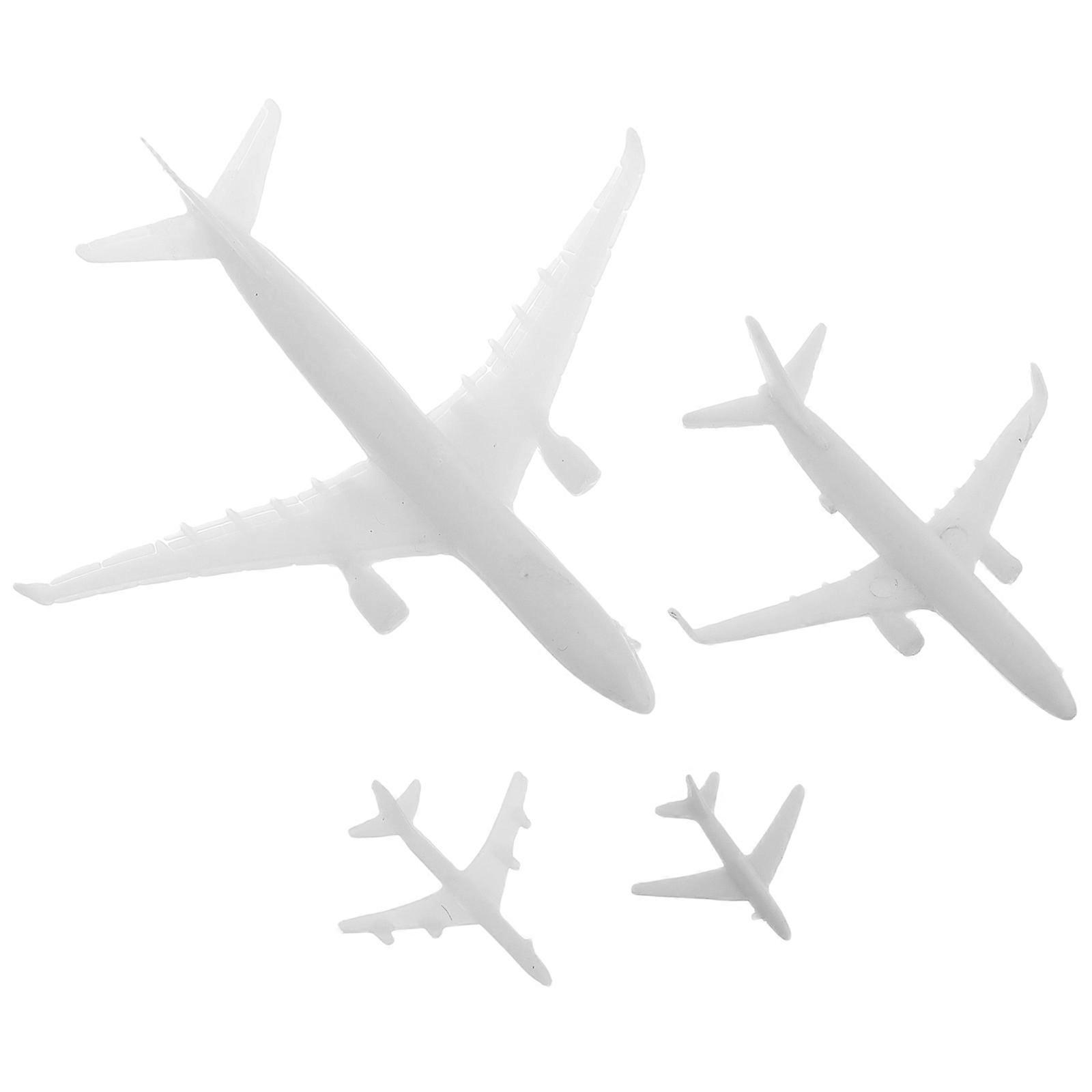 4Pcs Plastic Airplane Model for Decoration Micro Landscape Sand Table