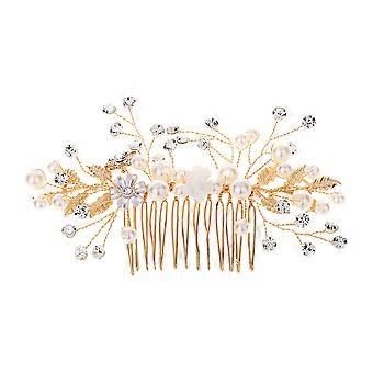 Strass Matrimonio Sposa Capelli Pettine Perla Fiore Capelli Gioielli Cristallo Copricapo