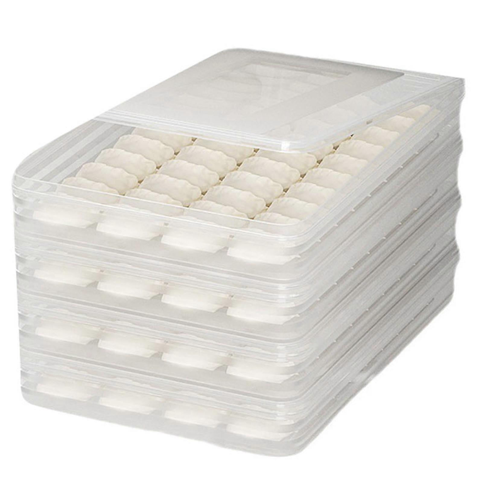 Fridge Dumpling Box Stackable Large Capacity Dishwasher Safe Freezer Dumpling Storage Container for Wontons Buns