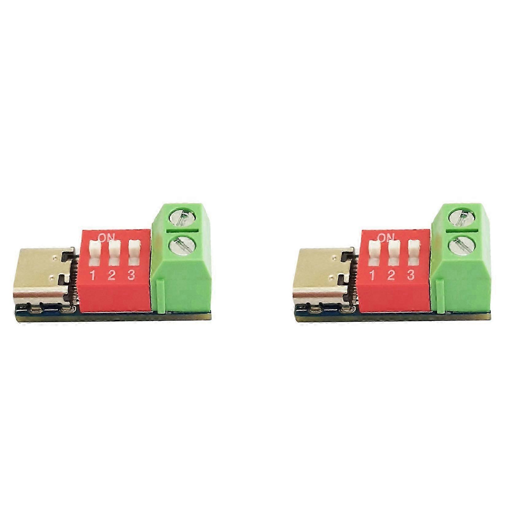 2PCS Type-C PD QC Trigger 5V-20V DC Adjustable Voltage Power Module Dial Adjustment Voltage Fast Charging Decoy Module