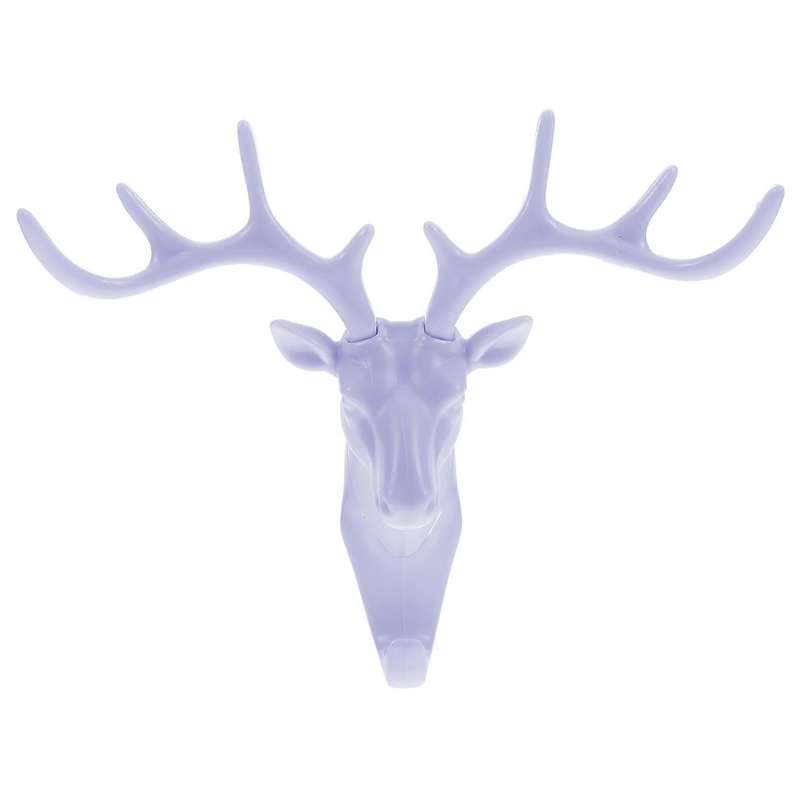 White Creative Deer Head Storage Hook for Home Use 2Sets Wall Hook