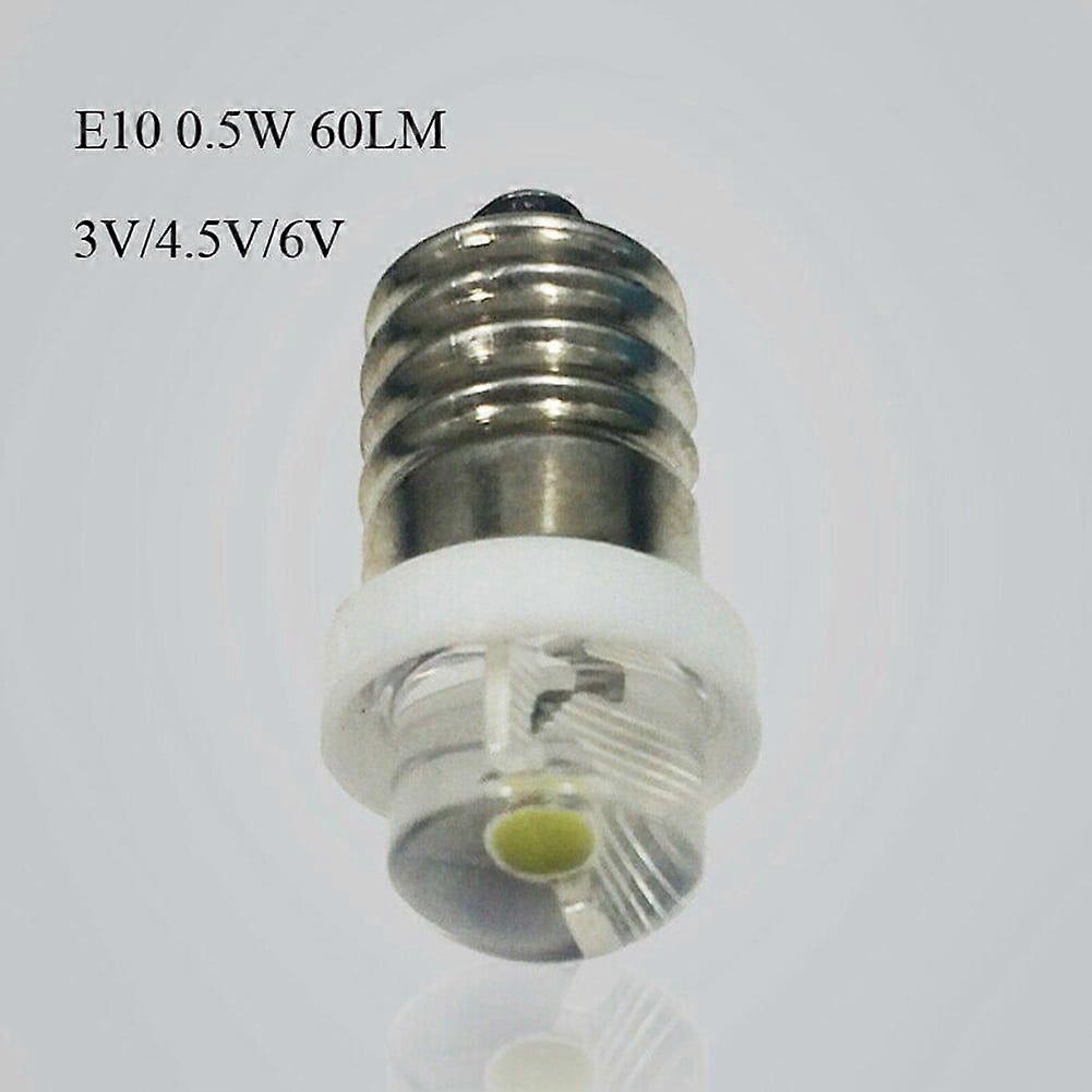 6V 0.5W 6000K White LED E10 Replacement Bulb for Flashlight Lantern Torch