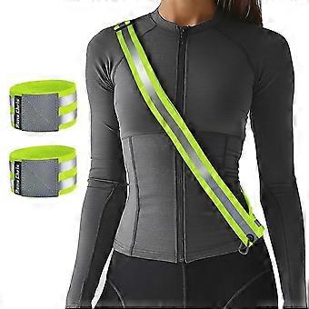 Nachtspaziergang-Sicherheitsgürtel und Armband mit hoher Sichtbarkeit, reflektierend, für Damen und Herren, Größe 26-27