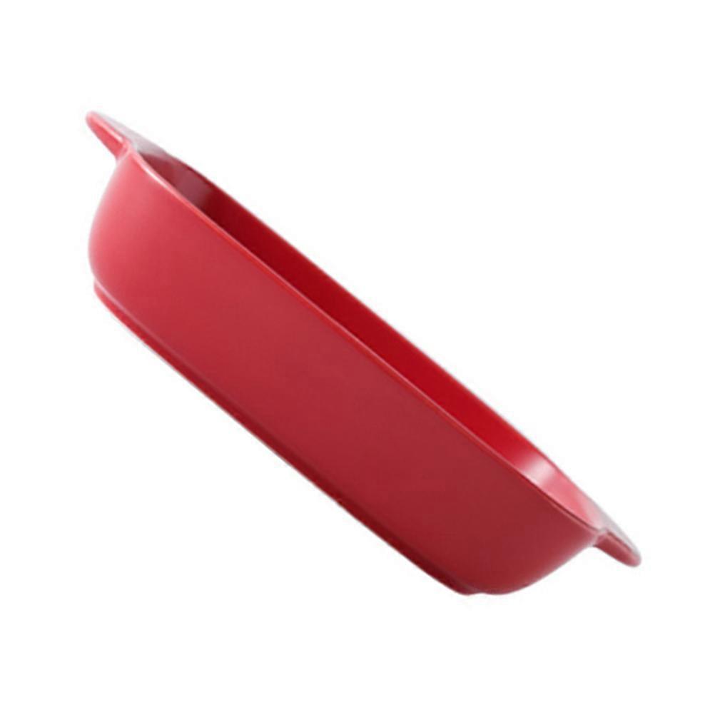 Red Ceramic Bakeware for Storing with Double Handles