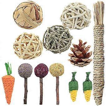12-teiliges Kaninchen-Kauspielzeug aus Holz für die Zahngesundheit