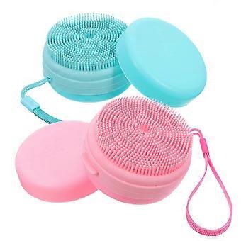 Cleansing Silicone Shampoo Brush Shower Scrubber For Outdoor Use 8.50X8.50X5.00CM Soft Material 2Pcs