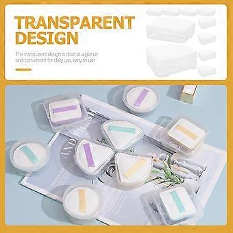 Makeup Sponge Case Transparent Cosmetic Egg Powder Puff Holder 10Pcs