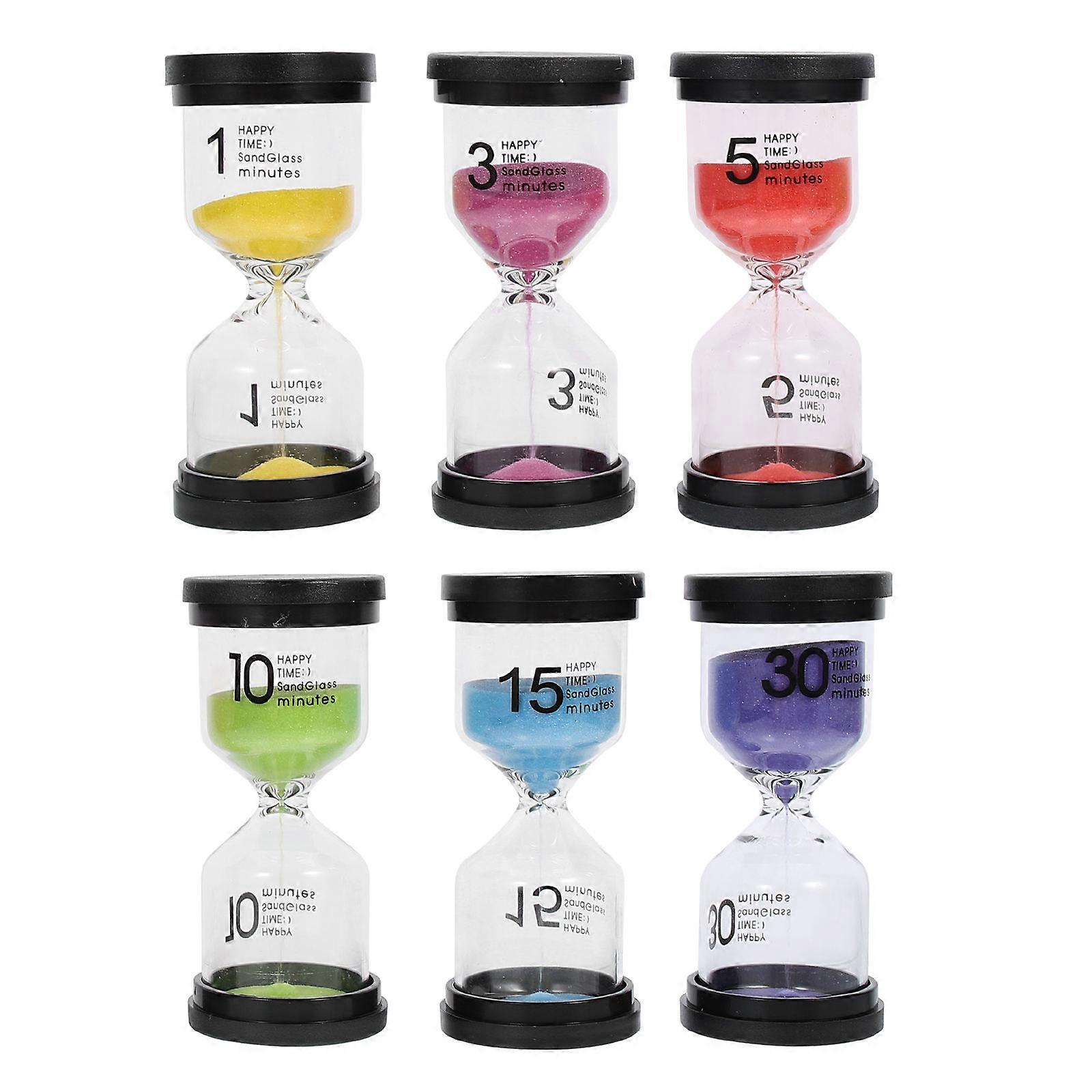 6 Stück Timer Kinder Küche Timer Mini Sand Timer Sand Uhr Timer Glas Sand Timer Klassenzimmer Sand Timer