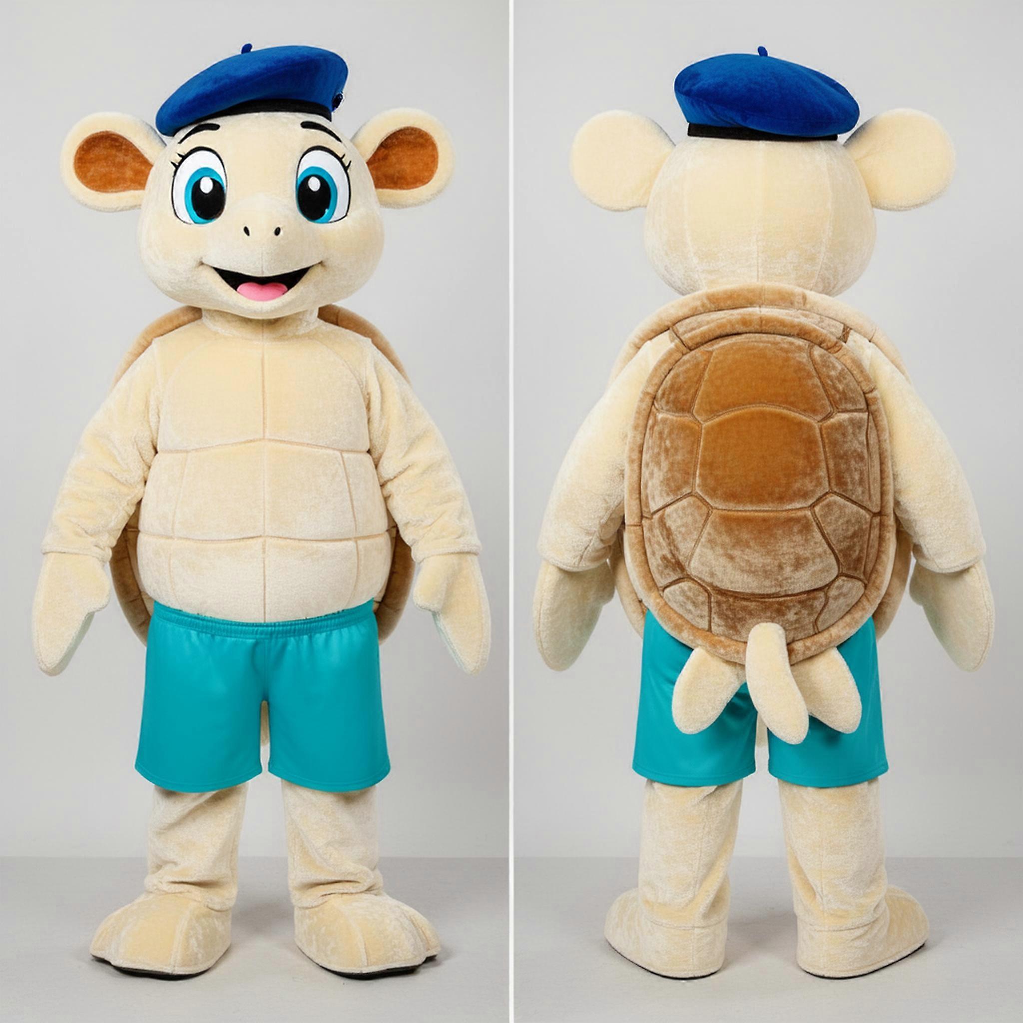 MASTICOT Cream Cartoon Sea Turtle Mascot