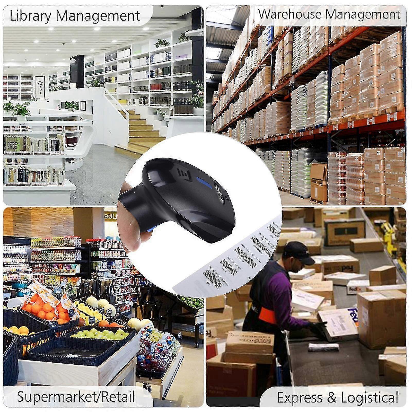 2-in-1 2.4g Wireless Barcode Scanner & Usb Wired Barcode Scanner