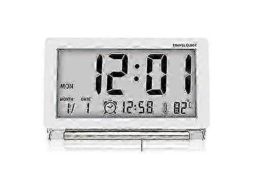 Digital Travel Alarm Clock,foldable Lcd Display Clock With Calendar Temperature Snooze Function