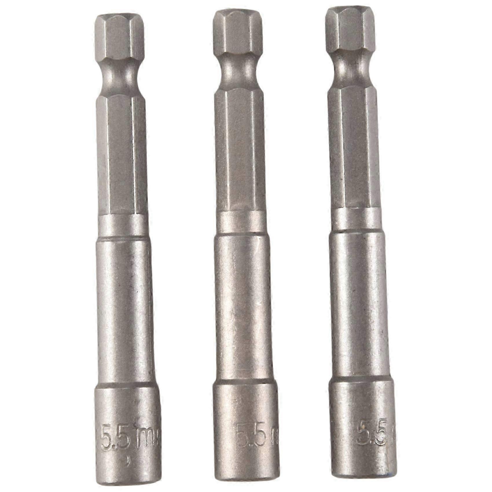 65mm Length 5.5mm Hex Socket Driver Bit Magnetic Bit 3 Pcs