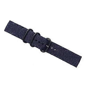 22mm Nylon Watch Strap Replacement Band, Durable Breathable Wristband with Stainless Steel Buckle, Navy Blue, for Fitness Swimming Diving Climbing