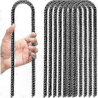 8-Pack Rustproof Ground Anchors for Trampolines, Tents, and Storm Protection, 30cm Long, 5cm Wide high grade