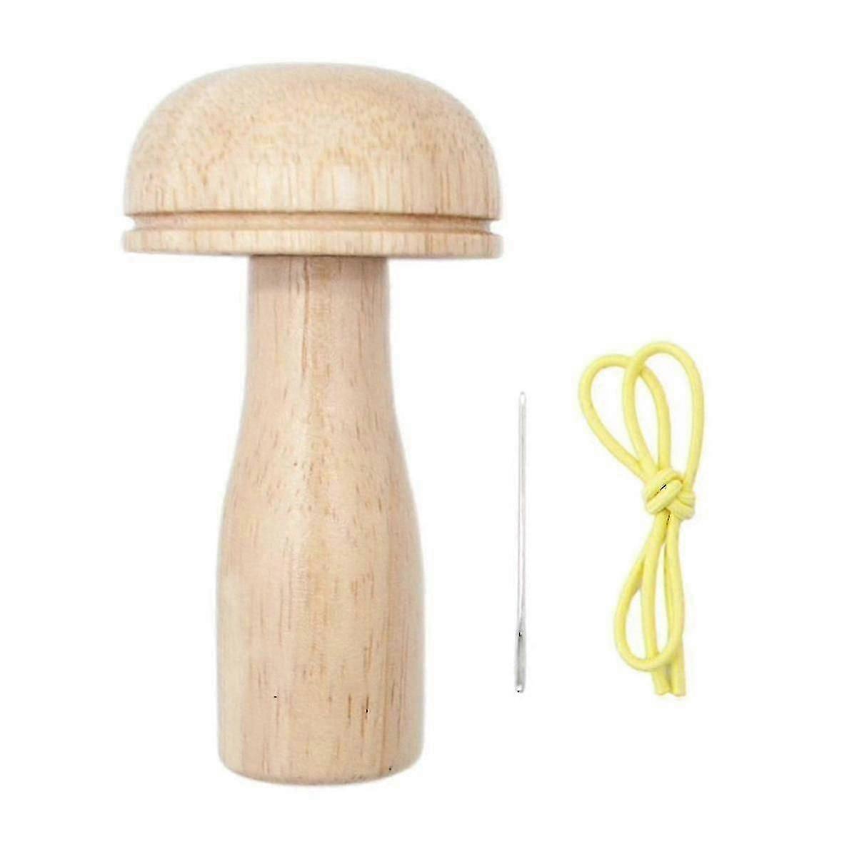 Smooth Wooden Darning Mushroom Tool