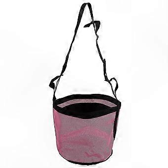 Verstellbarer Riemenfuttersack mit rosa Mesh-Nasendesign für Pferde