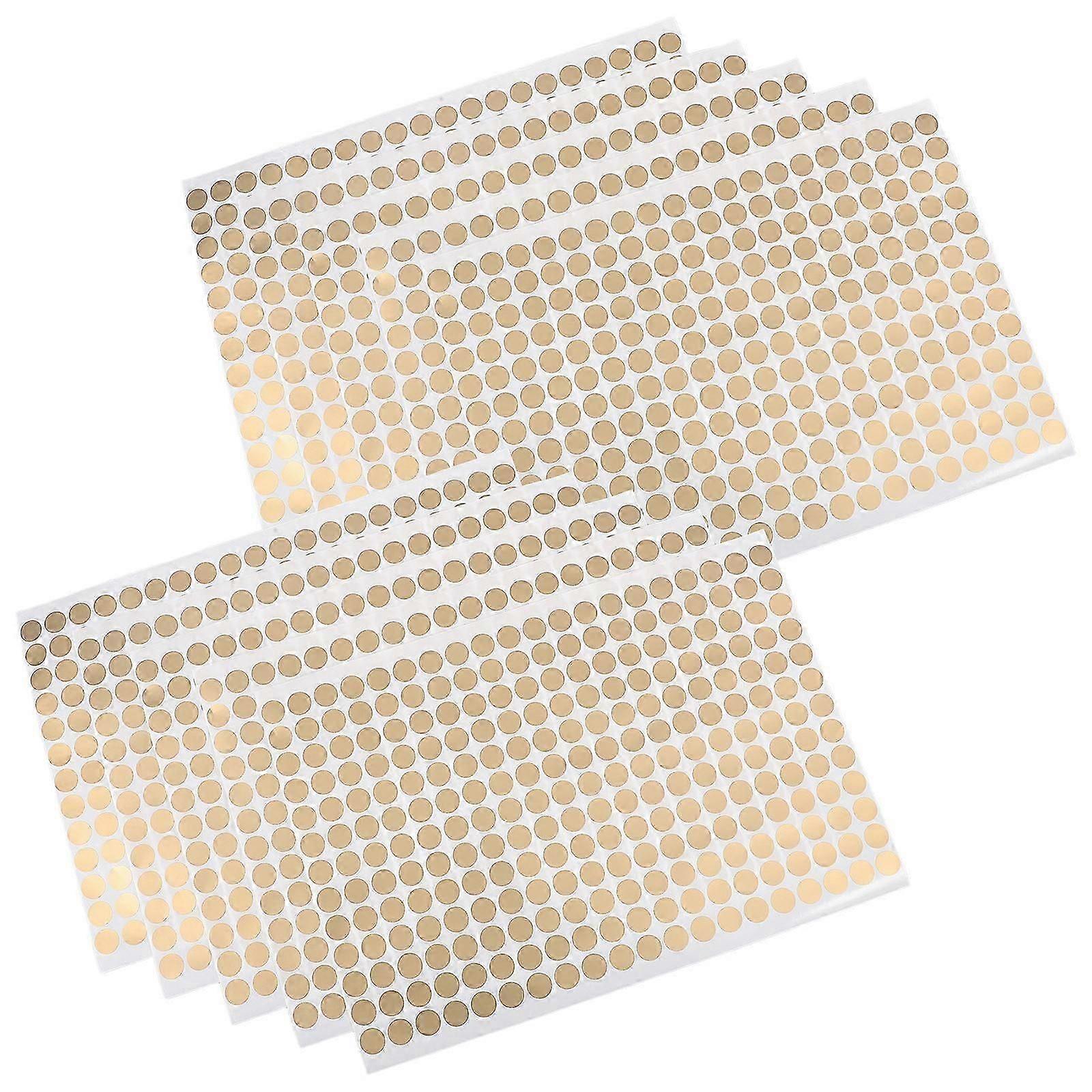 10 Sheets Gold Adhesive Round Dot Coding Labels, Self-Adhesive Stickers