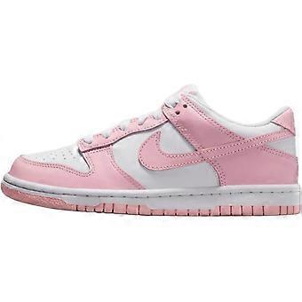 Scarpe da skateboard basse Nike Dunk in pelle, rosa e bianche, unisex FB9109-125