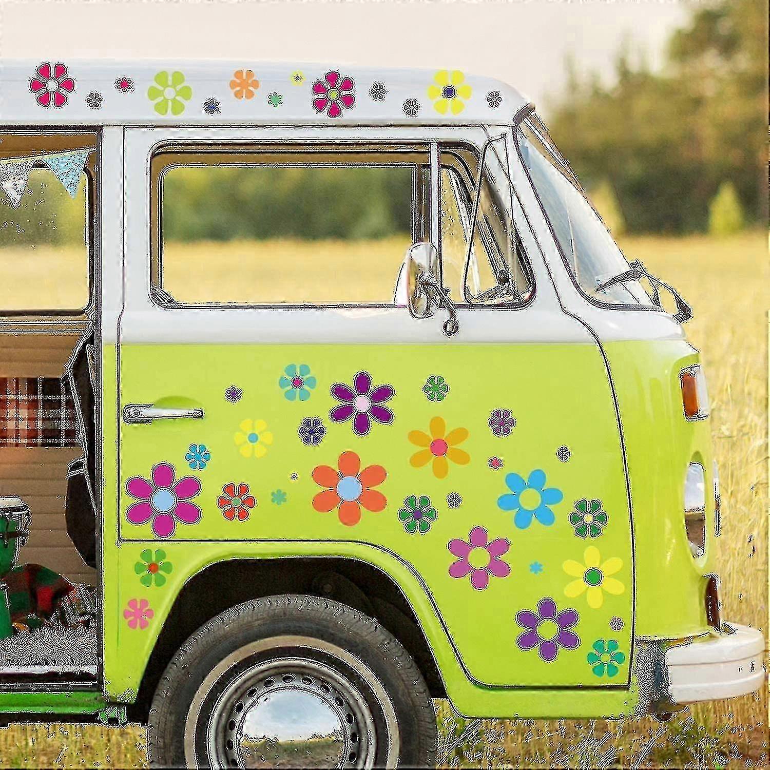 Retro Flower Decals 96 Pc Vinyl