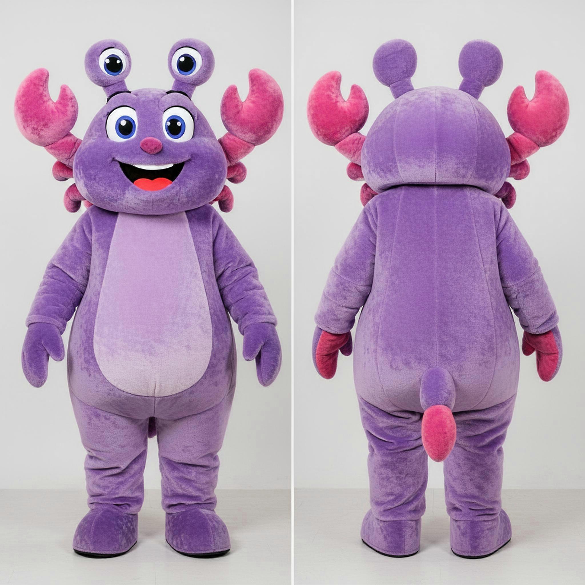 MASTICOT Lavender Plush Crab Mascot