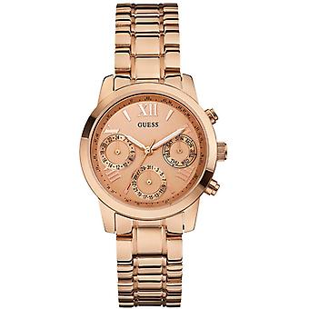 R.guess mini sunrise chp.ro.cr. Quartz Analog Women's Watch with W0448L3 Gold Plated Stainless Steel Bracelet