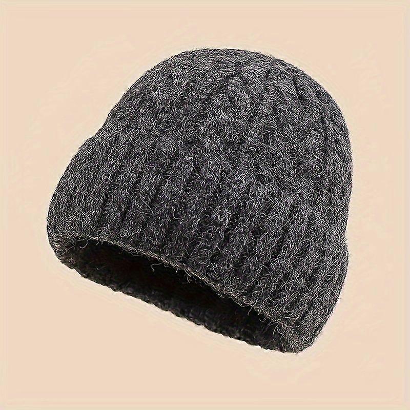 1pc Twisted Cable DSLR Winter Unisex Warm Versatile Solid Color Cable Beanie Pullover Hat