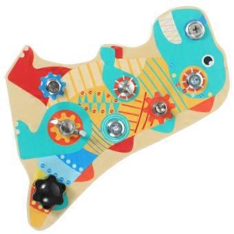 Screwdriver Board Toy Wooden Dinosaur Busy Board for Early Education 1Set
