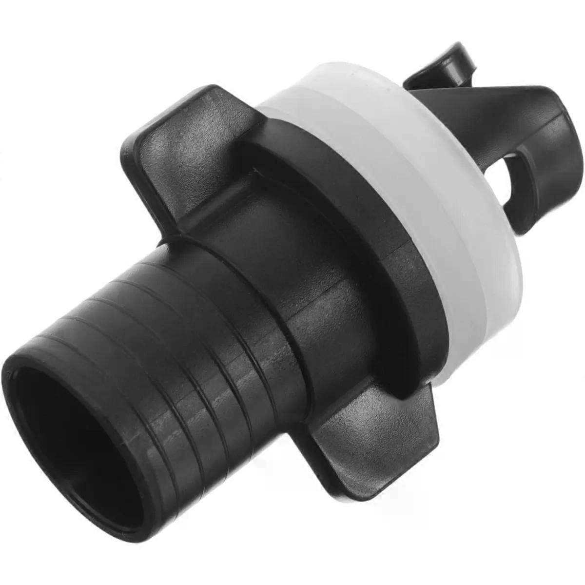 Air Valve Adapter Black Plastic with White Rubber Ring