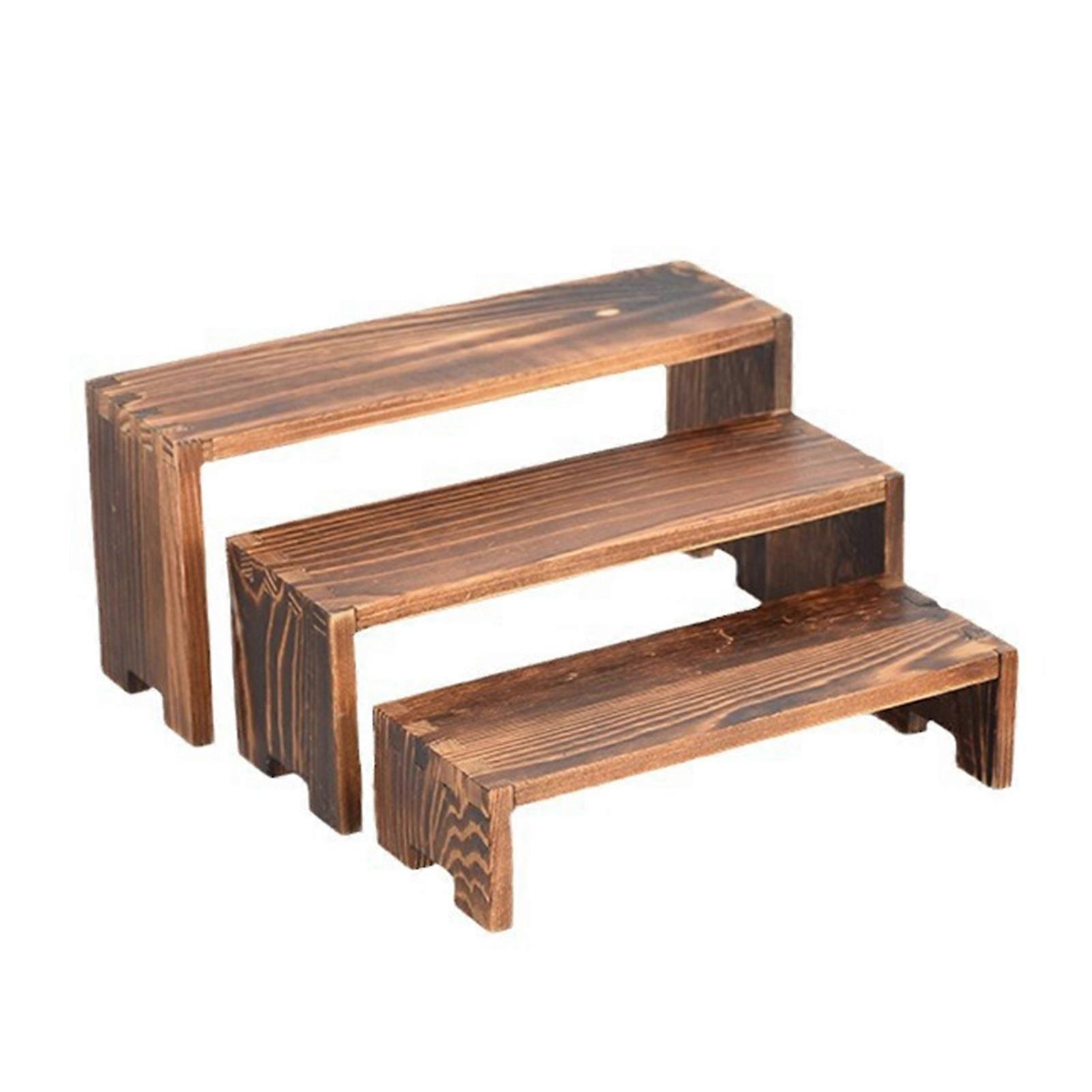 Fire Carbonized Wood Risers Set