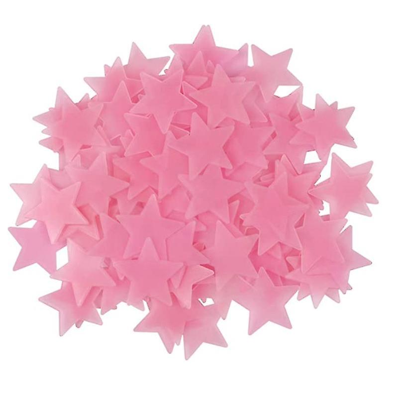 100pcs Colorful Glow In The Dark Luminous Stars Fluorescent Noctilucent Plastic Wall Decor Stickers Mural Decal For Home Wall Decorate Adhesive Dots S
